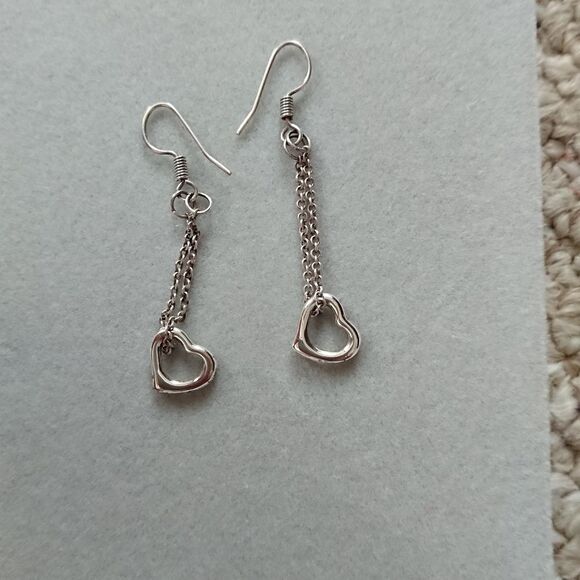 Italy silver 925 heart earrings - Picture 1 of 4
